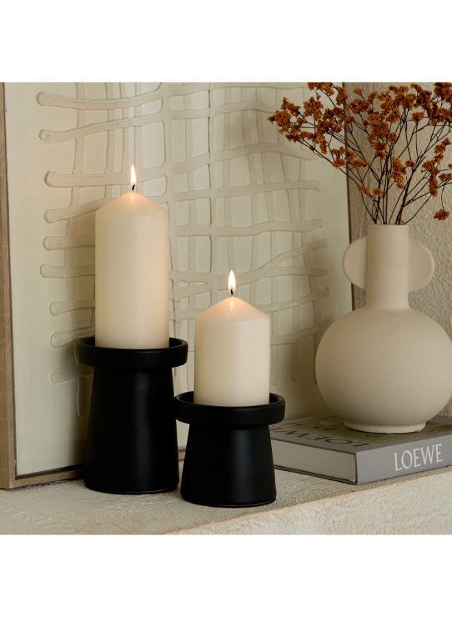 Home Box Luna Unscented Pillar Candle - 60h - Image 4